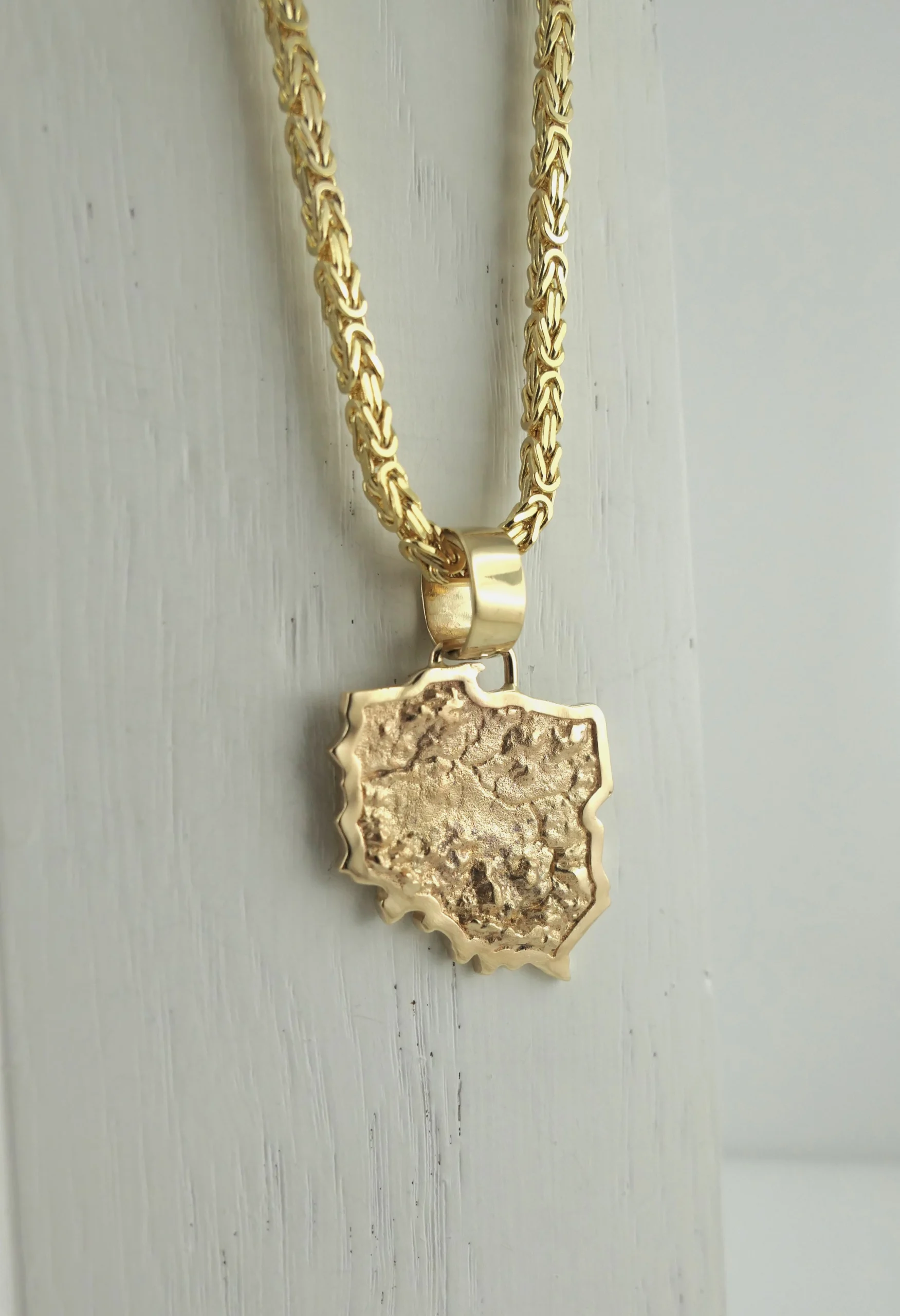 Zawieszka złota próba 585 - mapa Polski - wydruk 3D - zawieszka męska